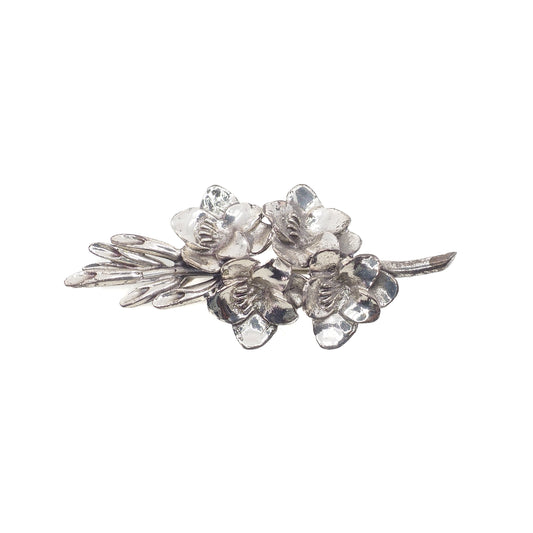 Vintage 1980s SARAH COVENTRY Sterling Silver Flower Brooch