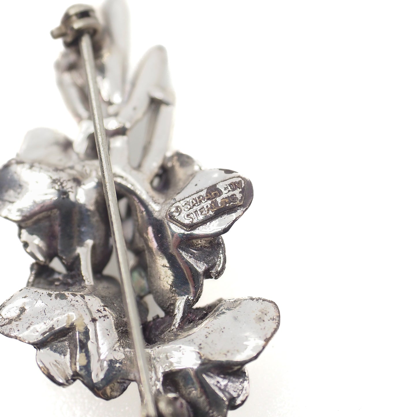 Vintage 1980s SARAH COVENTRY Sterling Silver Flower Brooch