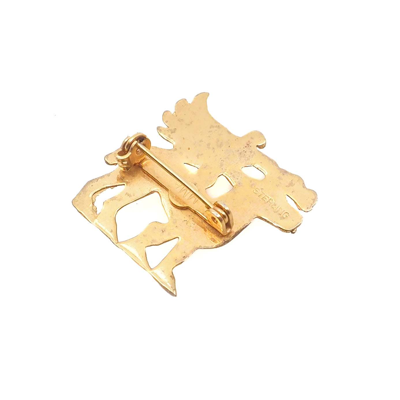Vintage 1980s Metropolitan Museum of Art Vermeil Scythian Dress Ornament Brooch