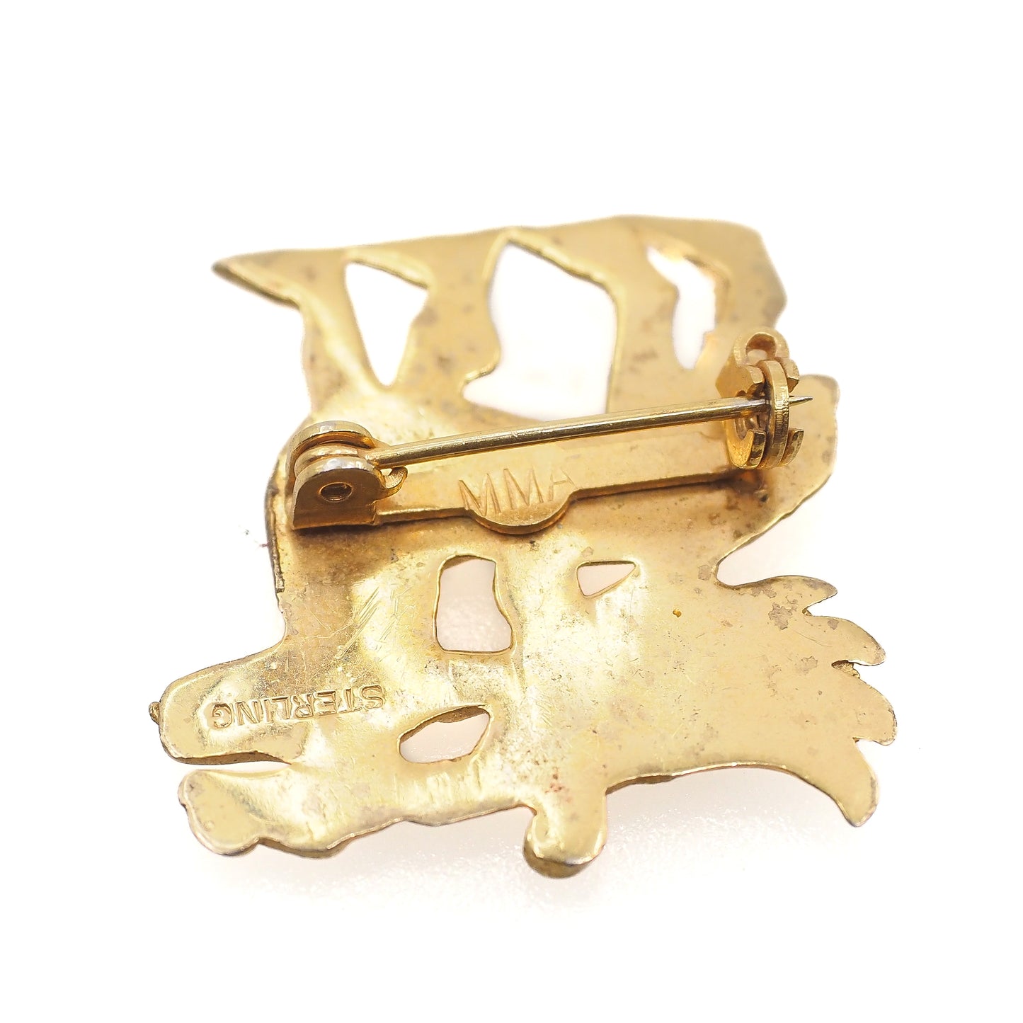 Vintage 1980s Metropolitan Museum of Art Vermeil Scythian Dress Ornament Brooch