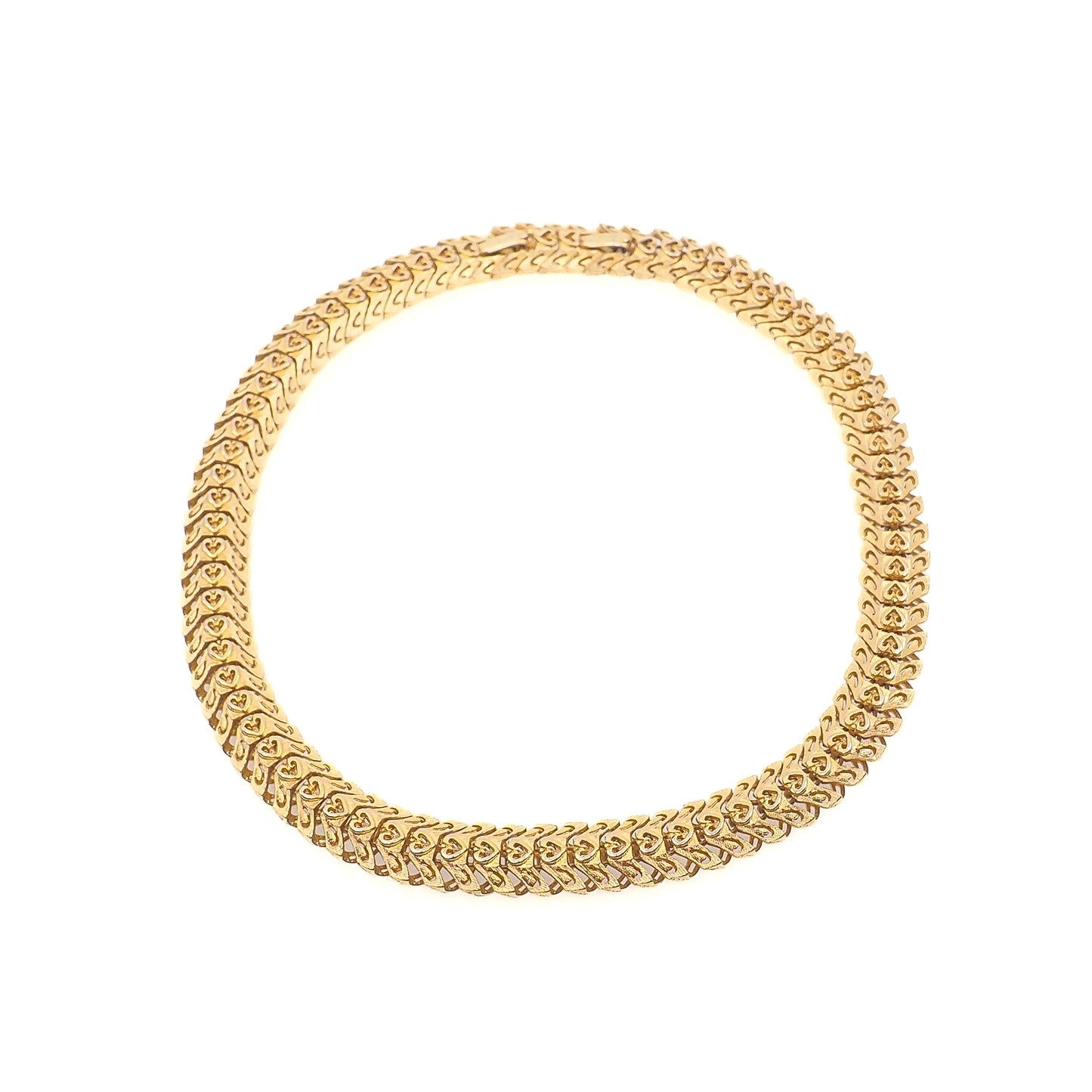 Vintage 1950s Gold Plate Heart Collar Choker Statement 16.5" Necklace