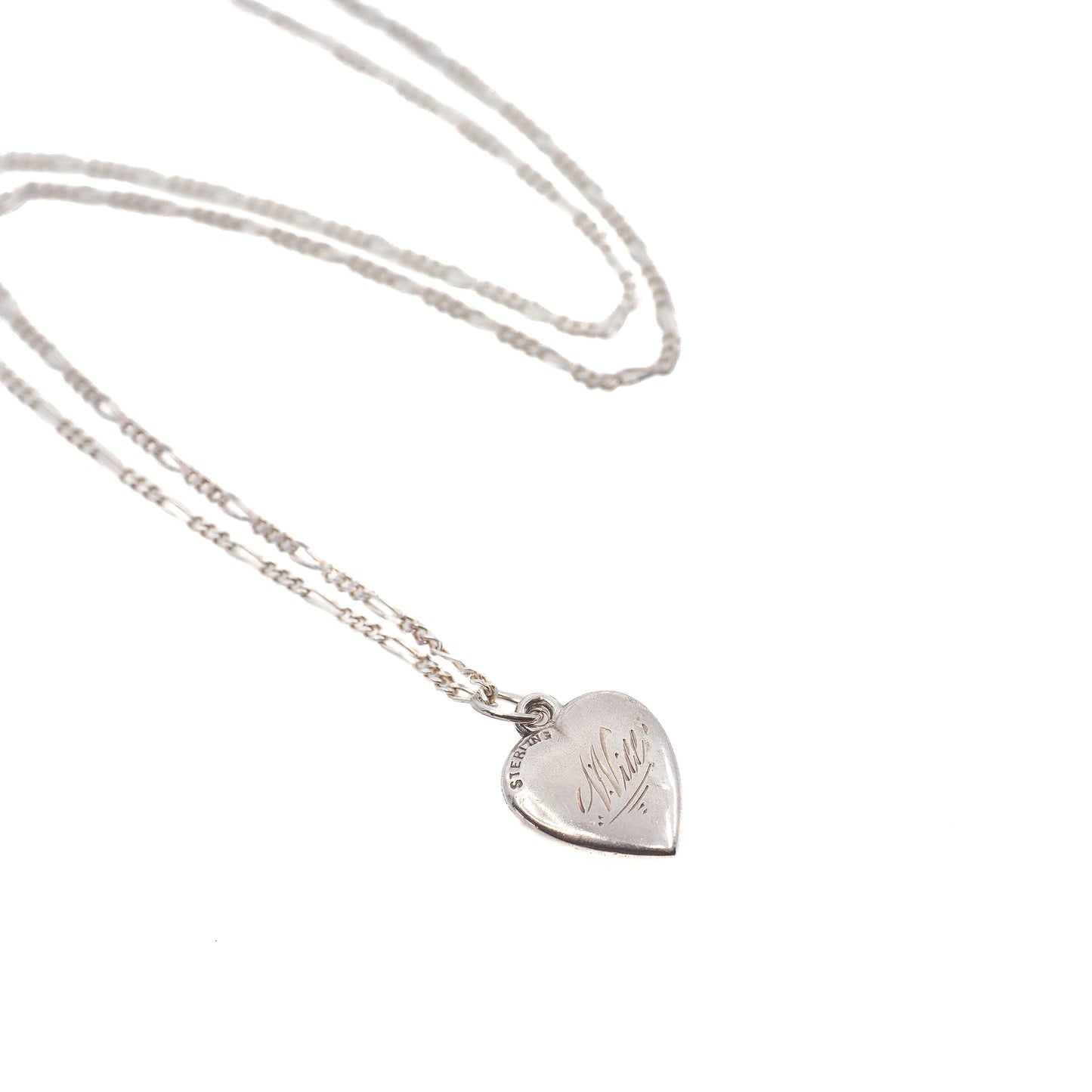 Antique 1890s Victorian Heart Red Garnet and Silver Pendant Choker 16" Necklace