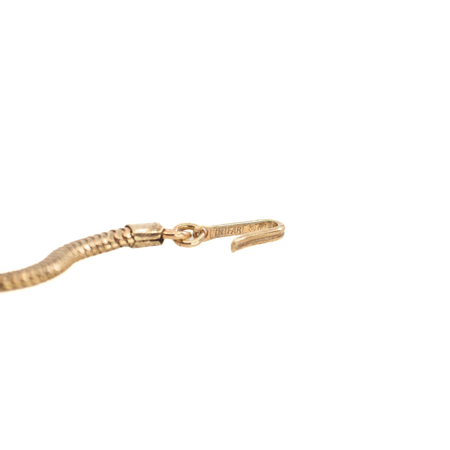 Vintage 1960s TRIFARI Imitation Pearl Gold Plate Heart Choker Necklace