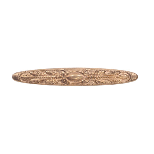 Antique 1900s Art Nouveau Gold Filled Repousse Bar Pin Brooch