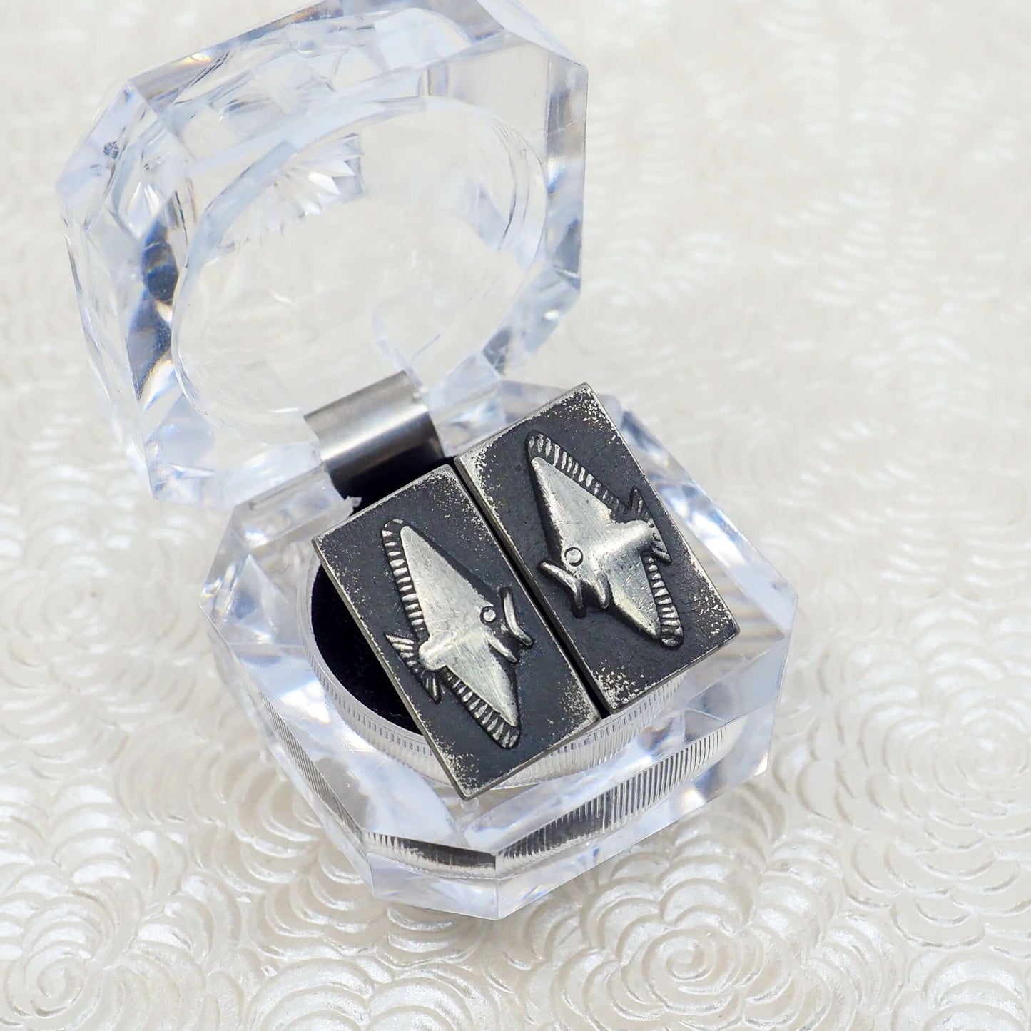 Vintage 1960s Swedish Fish Silver Animal Ocean Unisex Cufflinks