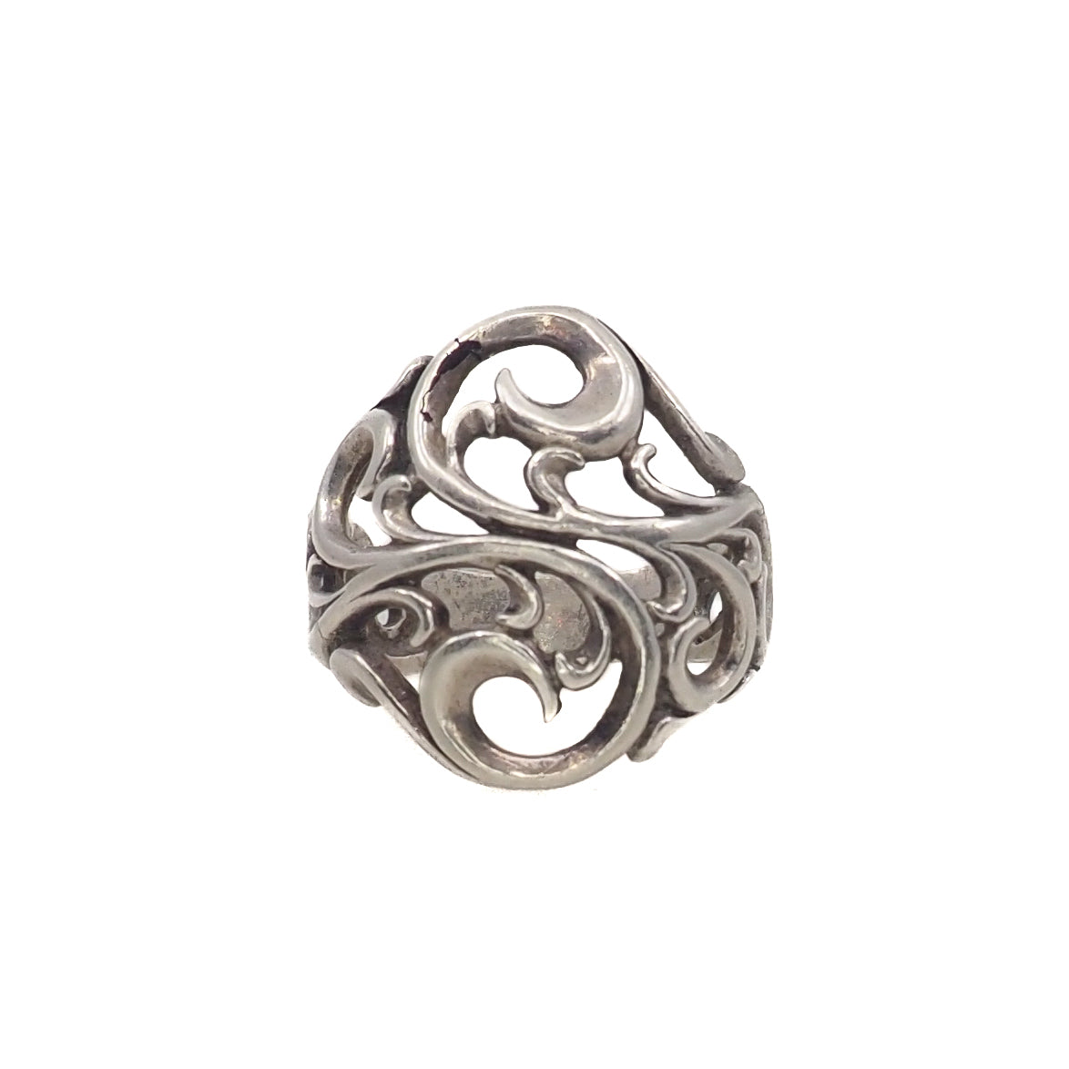 Vintage 1990s Sterling Silver Thick Band Southwestern Ring Size 6