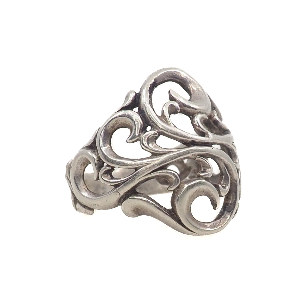 Vintage 1990s Sterling Silver Thick Band Southwestern Ring Size 6