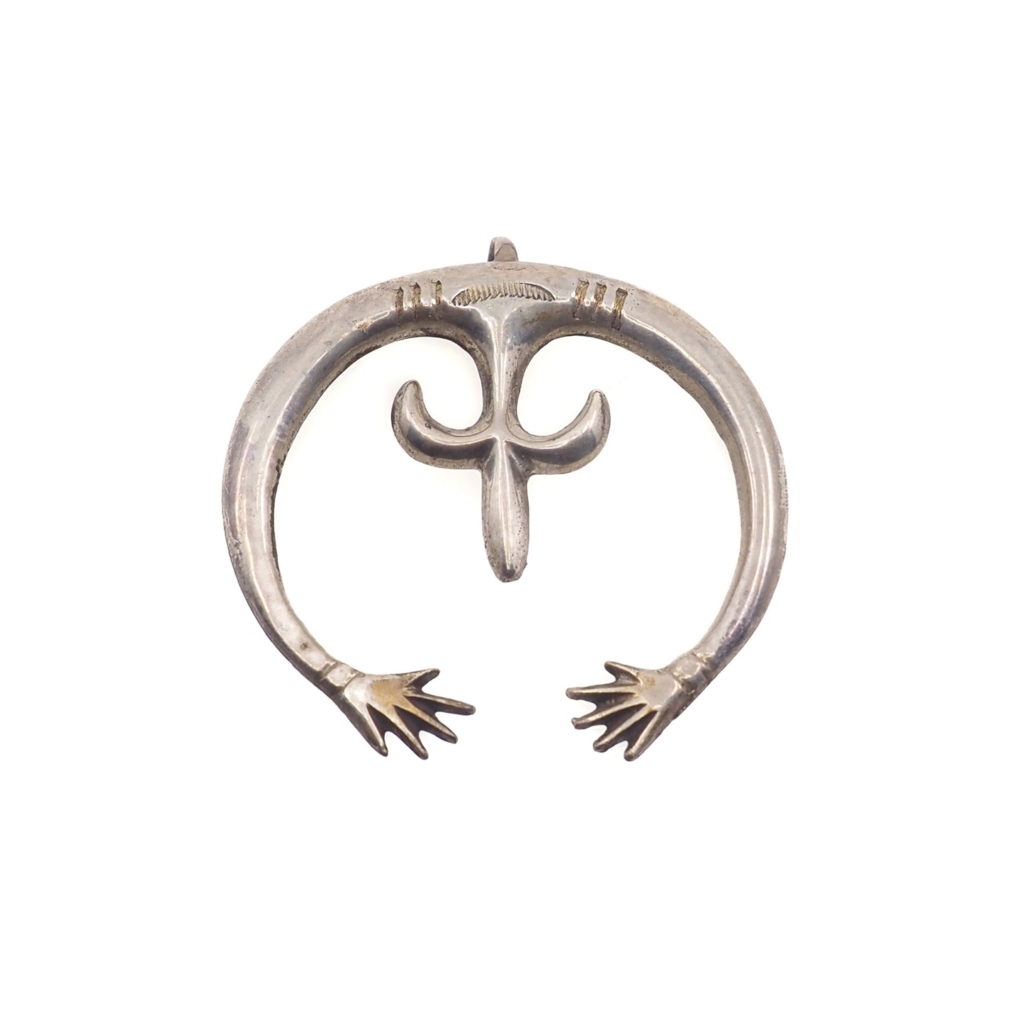 Vintage 1930s Native American Navajo Silver Plate Detachable Naja Statement Pendant