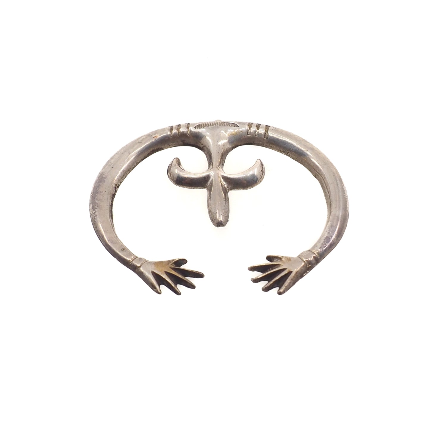 Vintage 1930s Native American Navajo Silver Plate Detachable Naja Statement Pendant