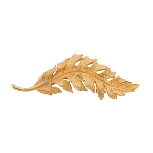 Vintage 1960s CORO Gold Plate Feather Designer Brooch