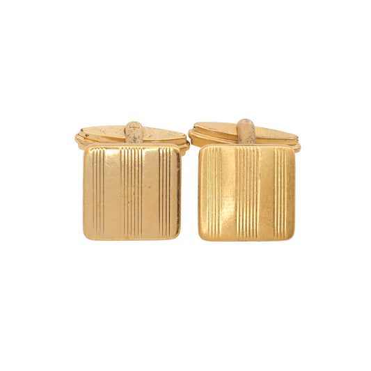 Vintage 1950s FORSTAR Gold Plated Square Minimal Unisex Cufflinks