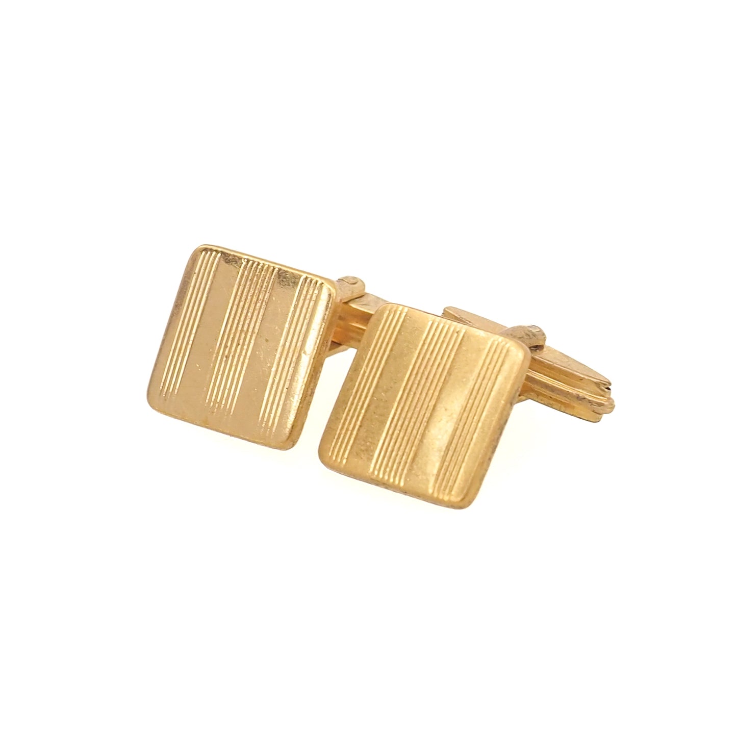 Vintage 1950s FORSTAR Gold Plated Square Minimal Unisex Cufflinks