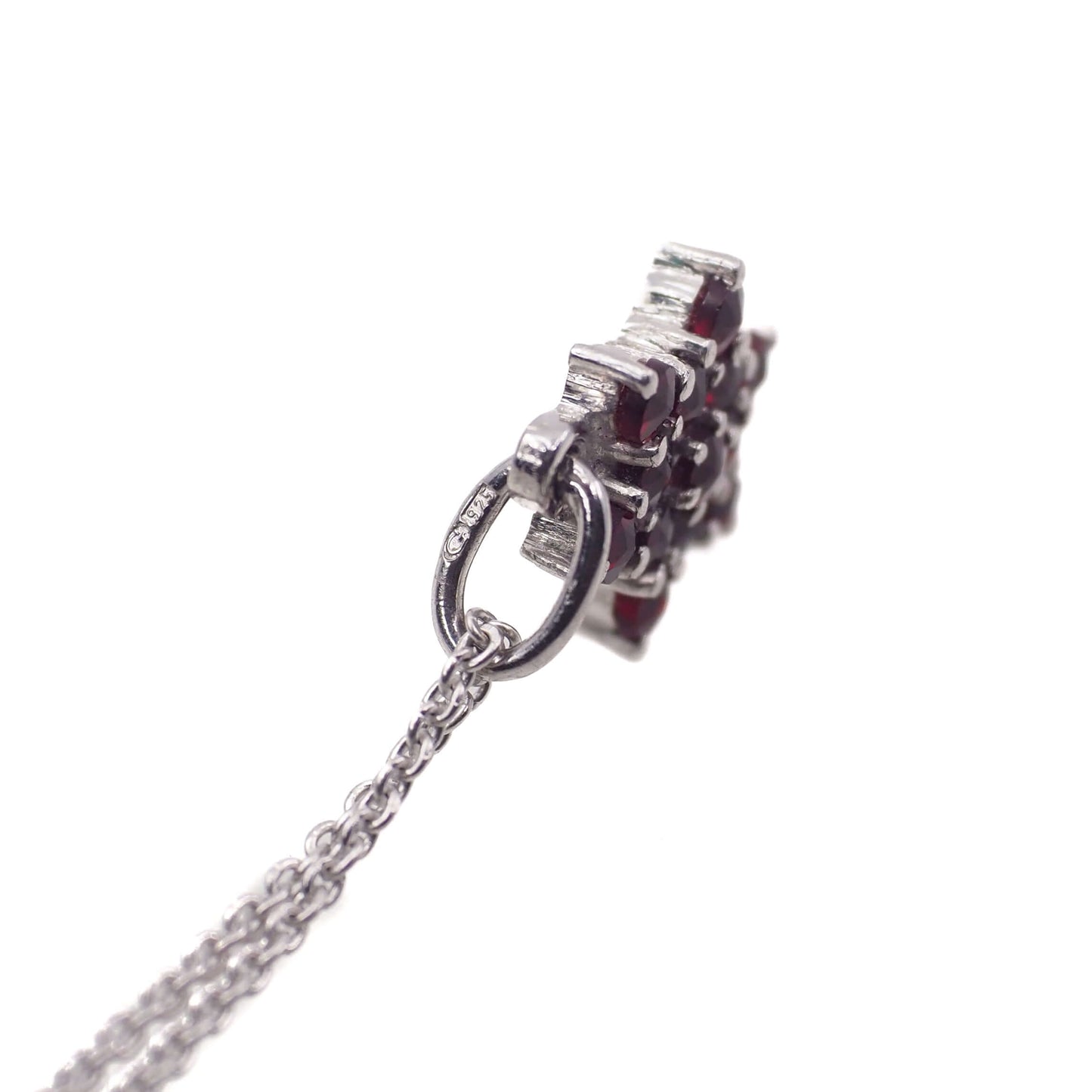 Vintage 1960s GRANAT TURNOV Bohemian Garnet Star Cluster Pendant 20" Necklace