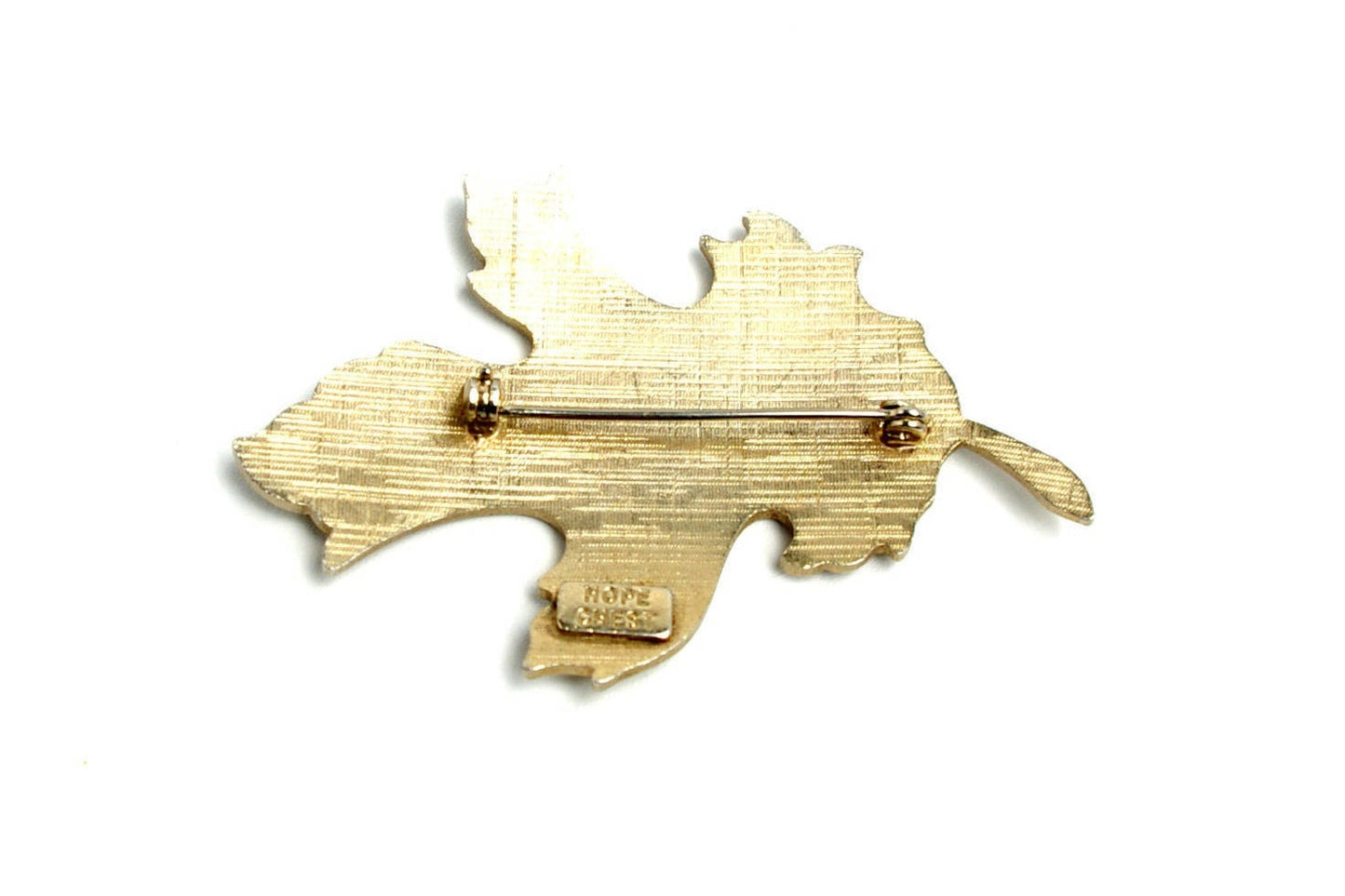 Vintage 1960s HOPE CHEST Leaf Brooch - 60s Signed Foliate Gold Tone Brooch - Vintage Fall Brooch - Jewelry for Fall