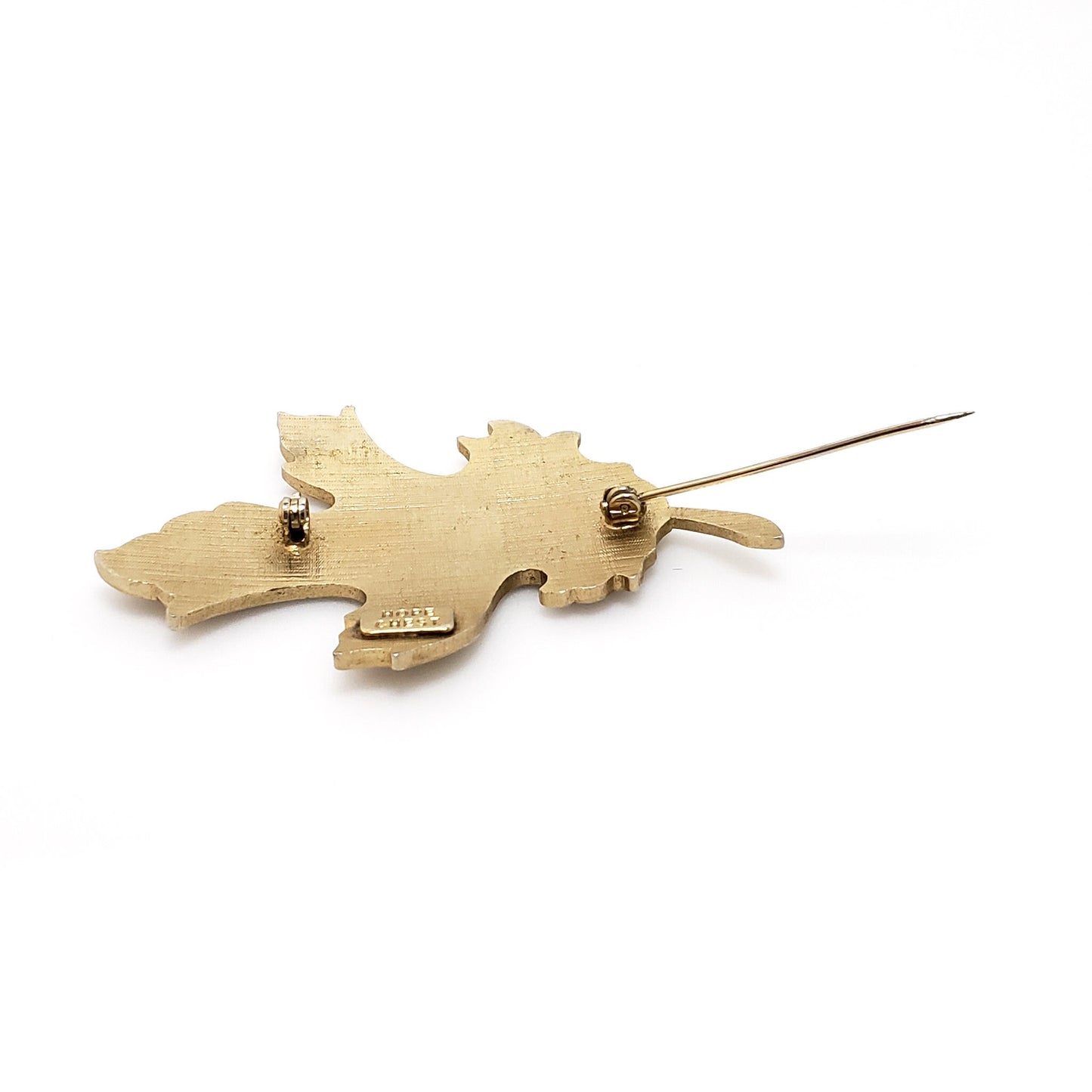 Vintage 1960s HOPE CHEST Leaf Brooch - 60s Signed Foliate Gold Tone Brooch - Vintage Fall Brooch - Jewelry for Fall