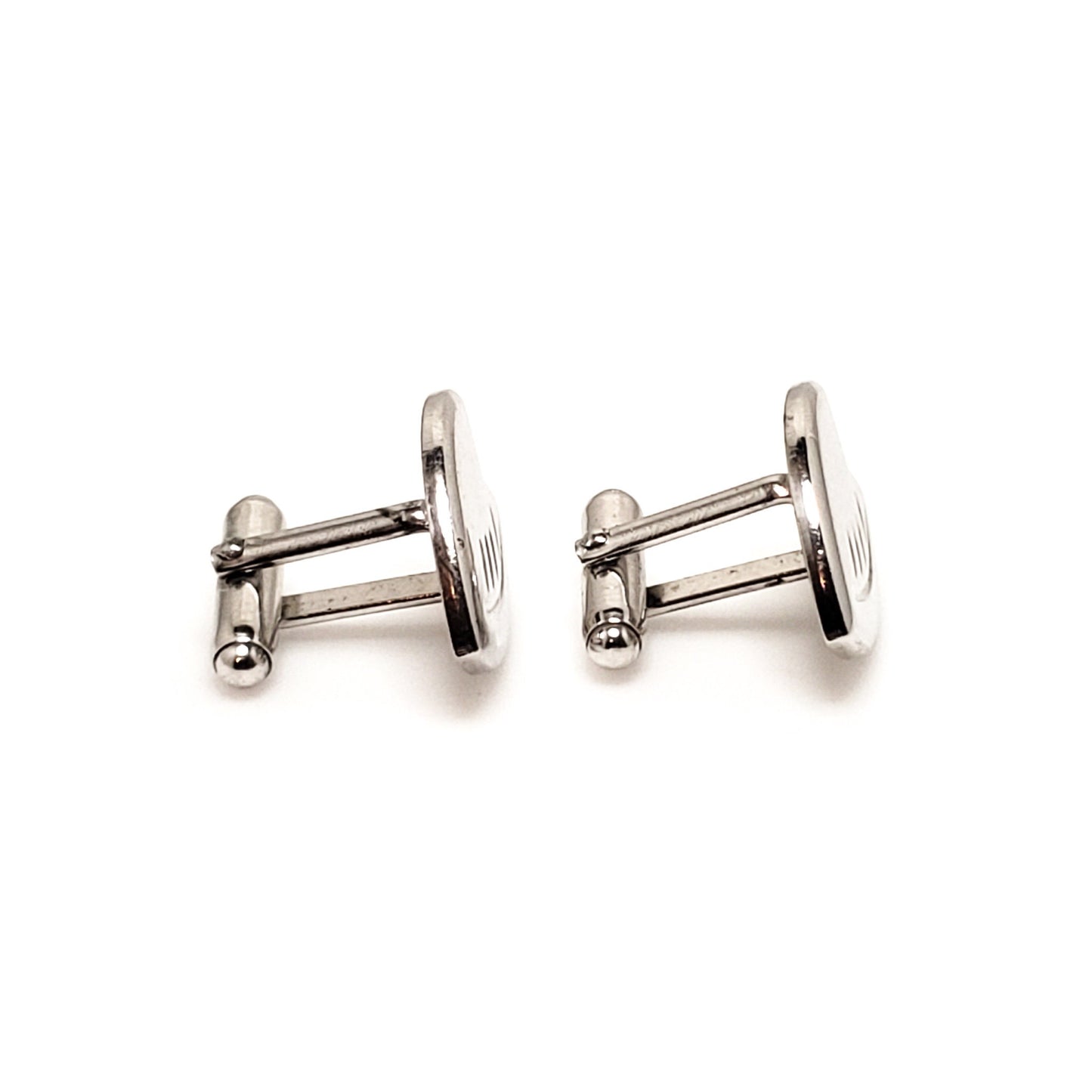 Vintage Silver Cufflinks - 1960s Mid Century Silver Tone Cuff Links - Unisex Fish Cuff Links - Fathers Day Gift