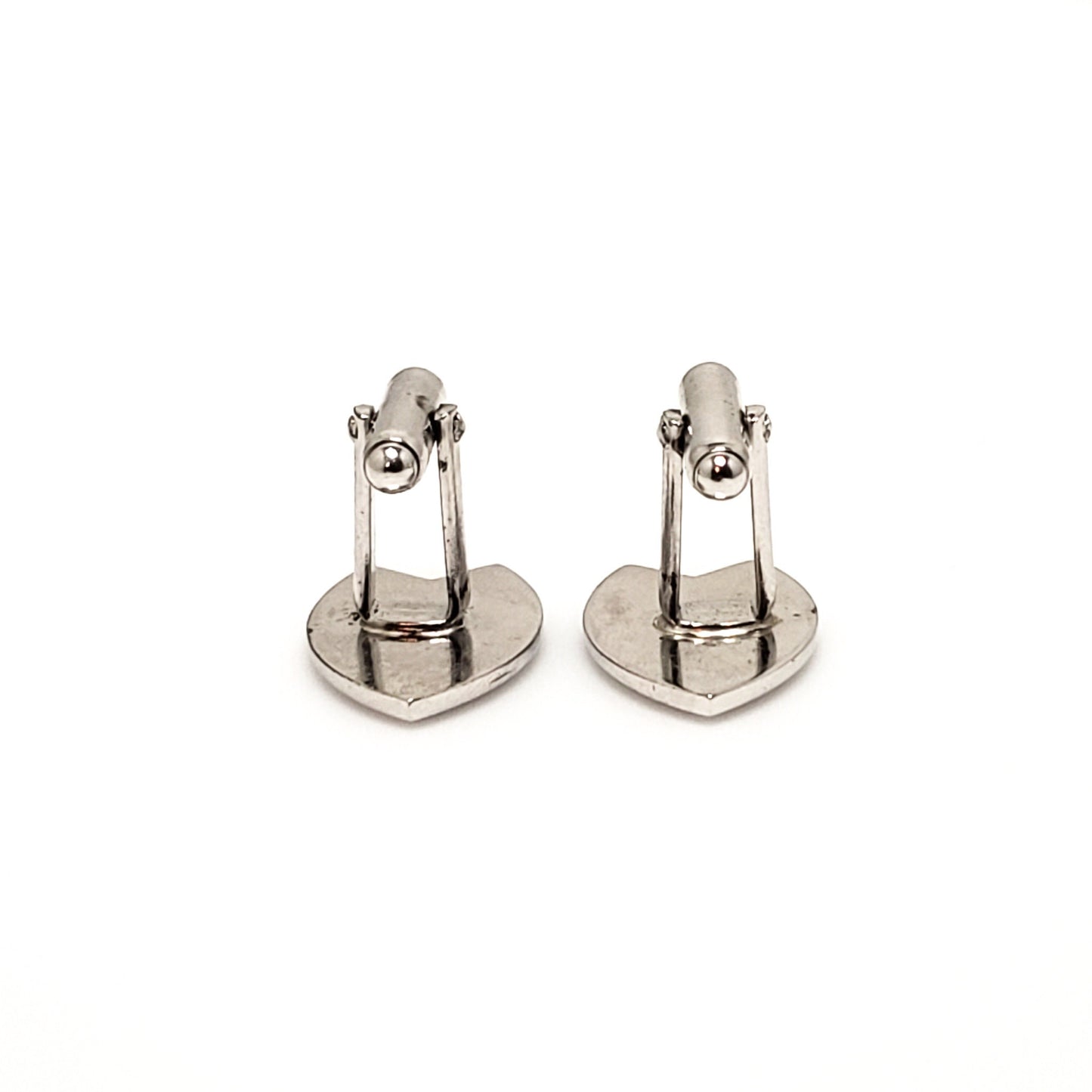 Vintage Silver Cufflinks - 1960s Mid Century Silver Tone Cuff Links - Unisex Fish Cuff Links - Fathers Day Gift