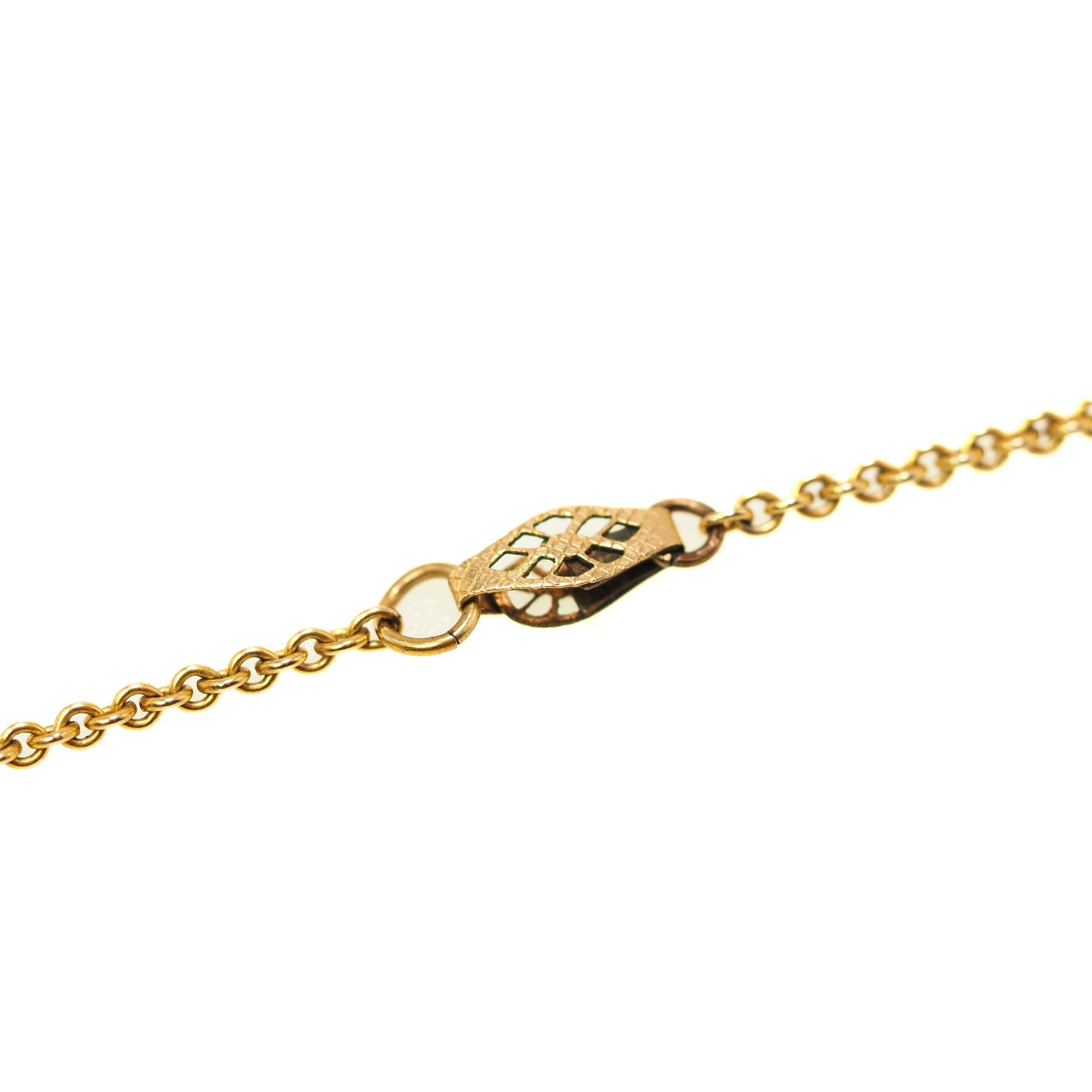 Vintage 1940s Retro Art Deco Yellow, Rose, and Green Gold Filled Floral Scroll 19" Necklace