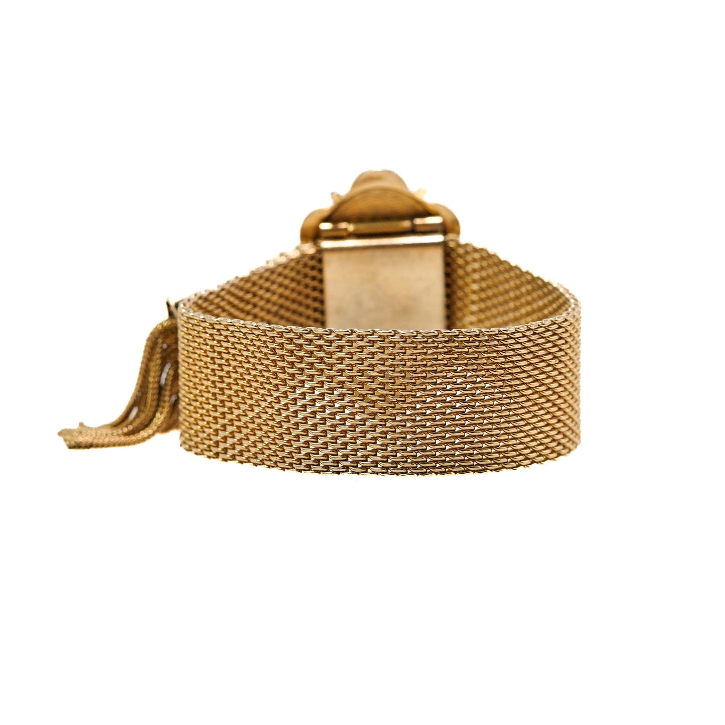 Antique 1880s Mid Victorian Rolled Gold Mesh Slider Mesh Adjustable Tassel 7" Bracelet