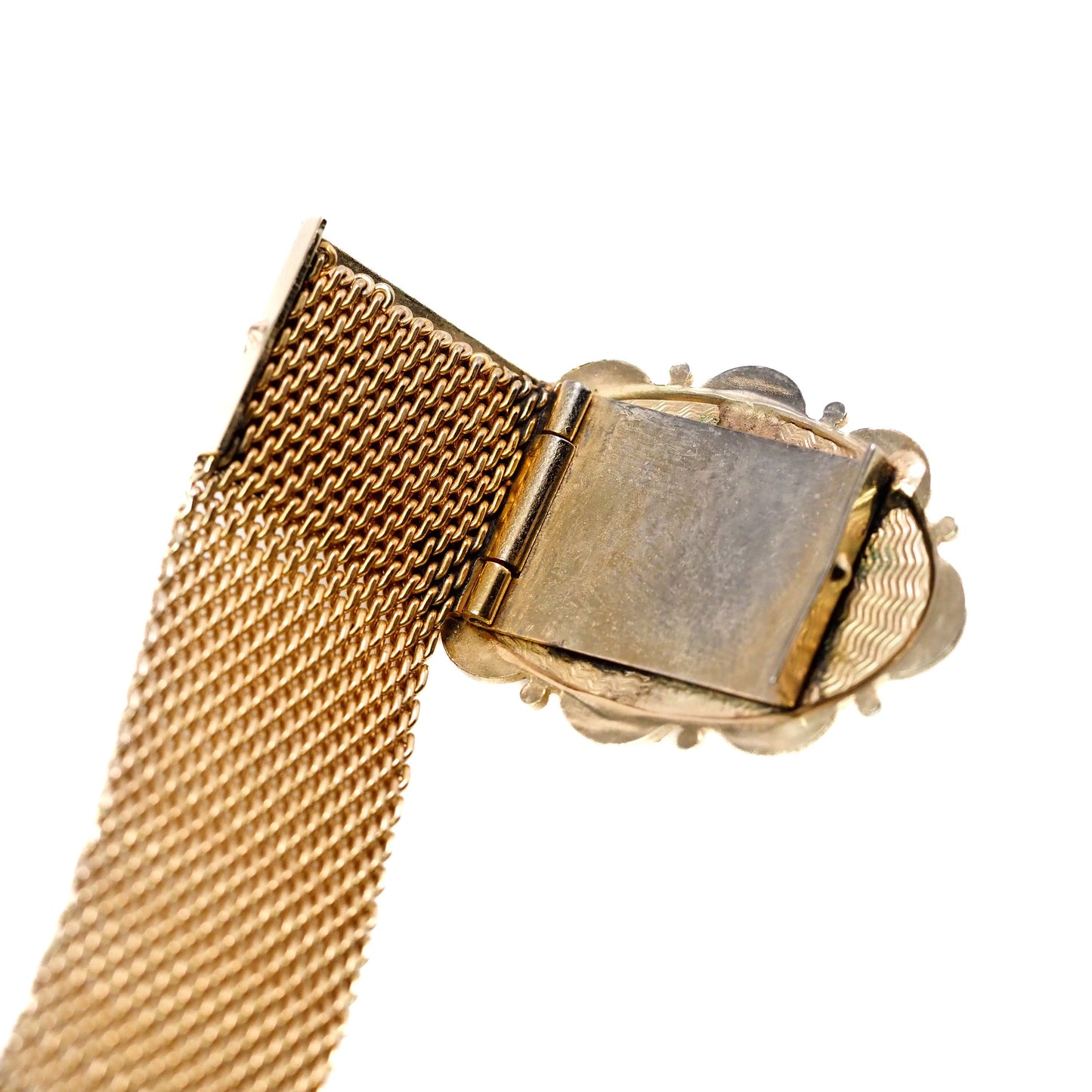 Antique 1880s Mid Victorian Rolled Gold Mesh Slider Mesh Adjustable Tassel 7" Bracelet
