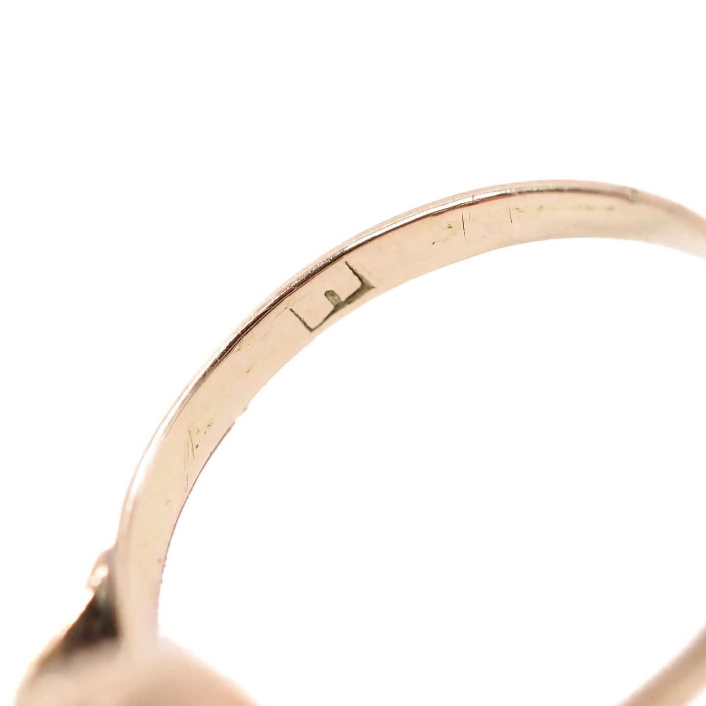 Antique 1860s Mid-Victorian Red Marquise Sardinian Coral and 18k Yellow Gold Ring Size 6.25