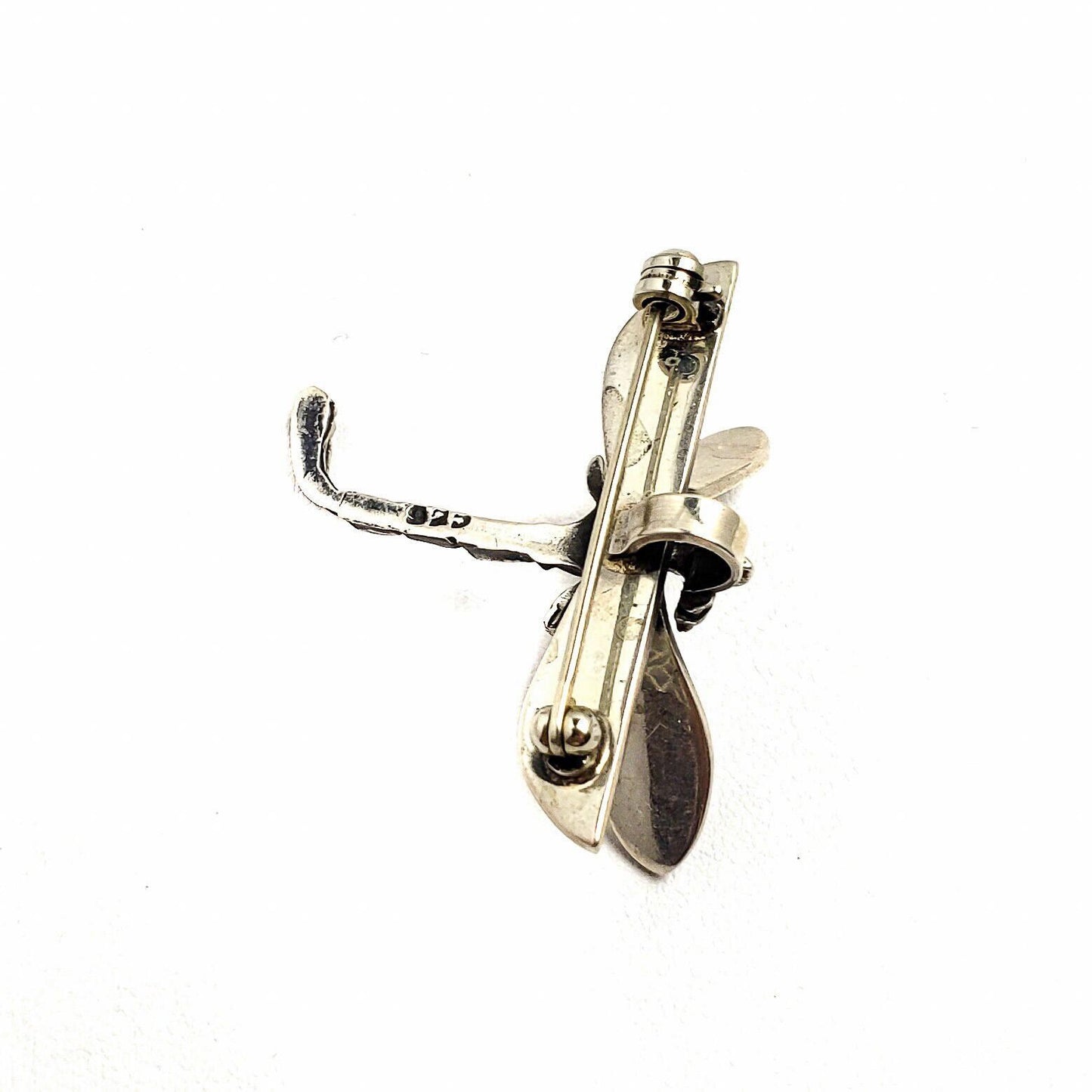Vintage 1960s Silver Dragonfly Bug Pin and Pendant Combination Necklace