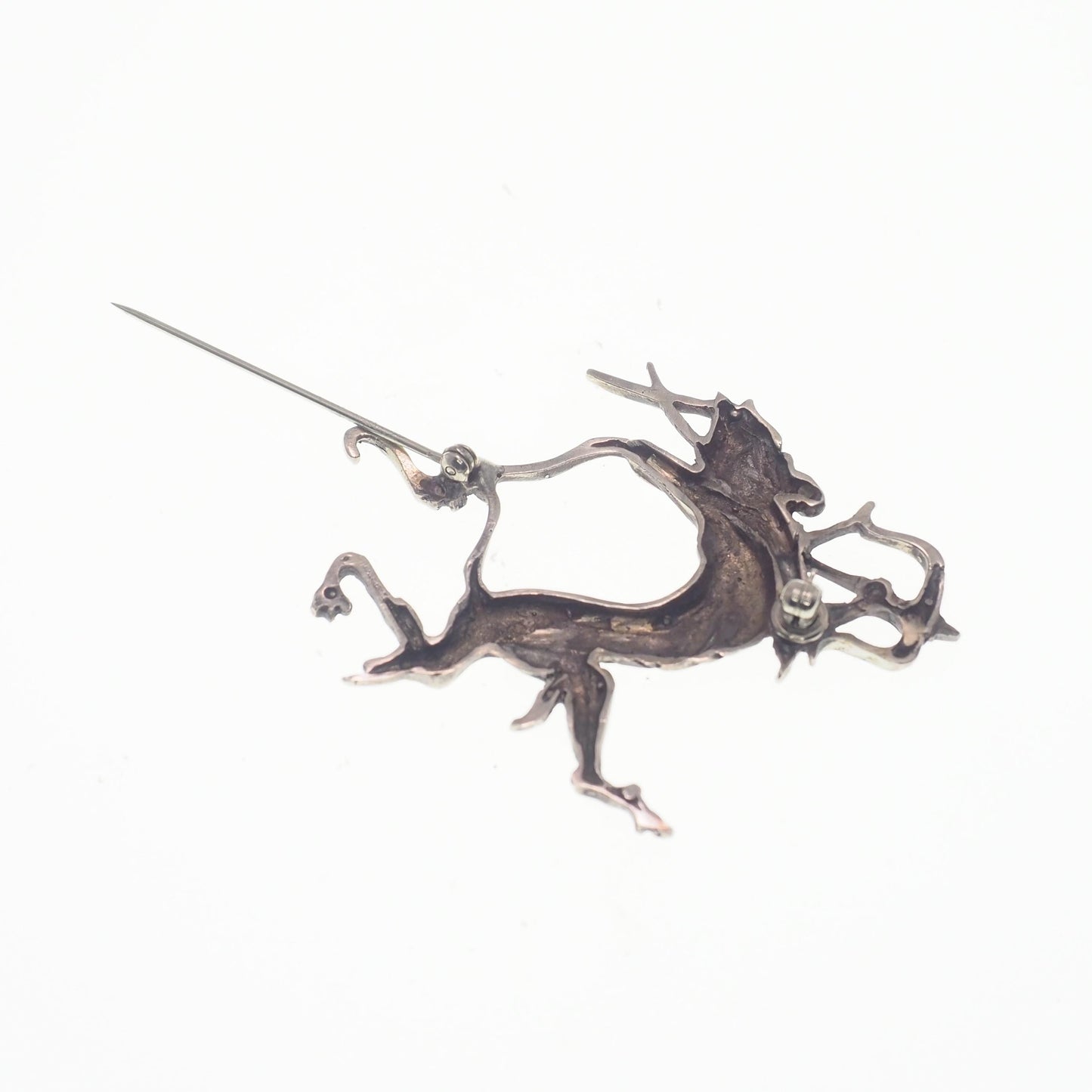 Vintage 1960s Unusual Animal Archer Silver Plate Bow and Arrow Pin