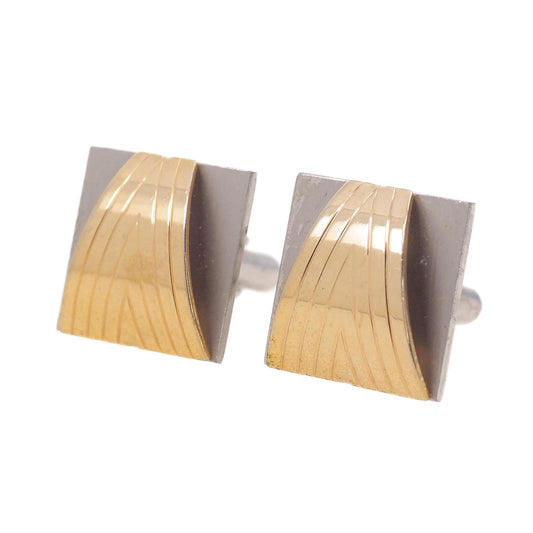Vintage 1980s Brass and Silver Tone Cufflinks