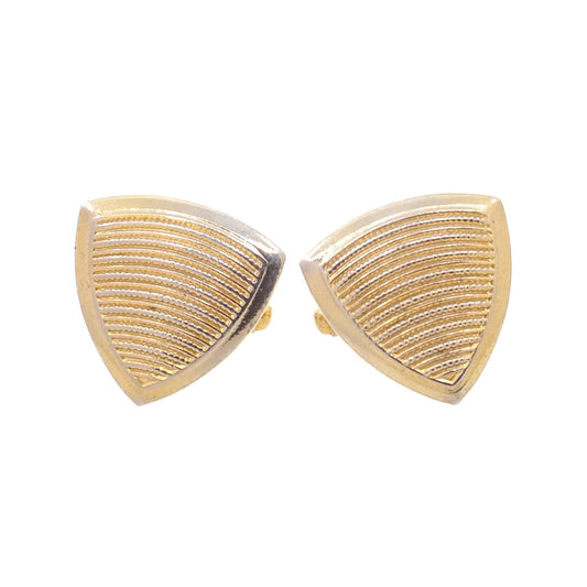 Vintage 1960s Mid Century Modern Gold Tone Shield Cufflinks