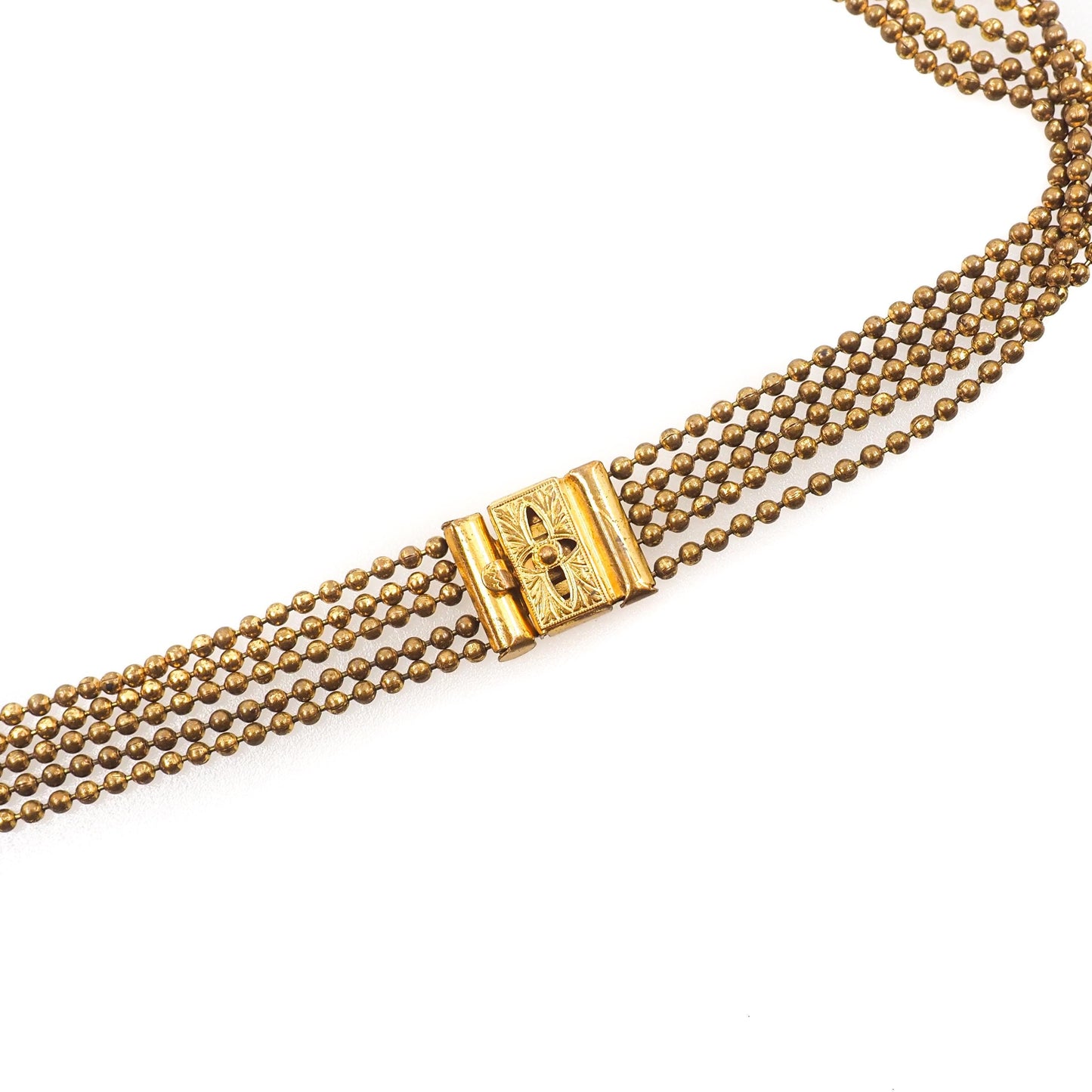 Antique 1900s Late Victorian Gold Filled Multi-Strand Festoon Choker 16" Necklace