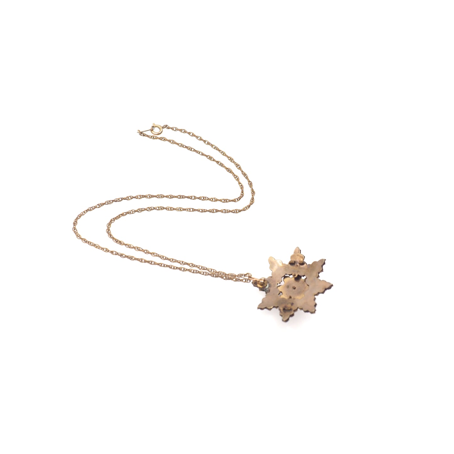 Antique 1890s Late Victorian Bohemian Garnet and Gilt Cluster 18" Necklace