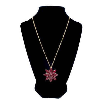Antique 1890s Late Victorian Bohemian Garnet and Gilt Cluster 18" Necklace