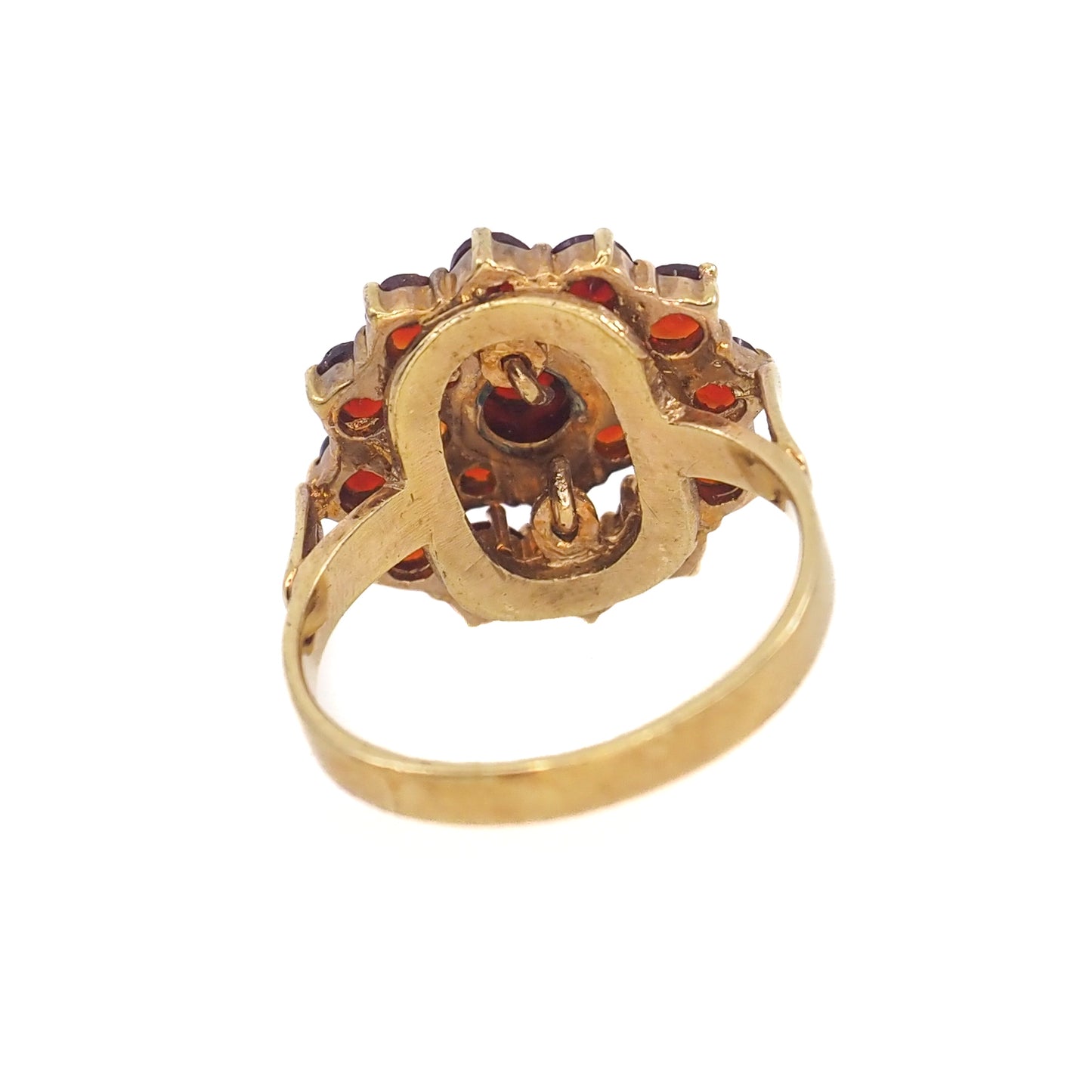 Vintage 1960s Pyrope Garnet Ring: Gold Washed Sterling Silver, Size 7.25