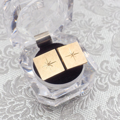 Vintage 1960s SWANK Mid Century Matte Star Gold Tone Cufflinks