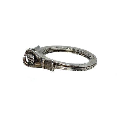 Vintage 1970s Sterling Silver Hands in Faith Engagement Fede Ring Size 6.5