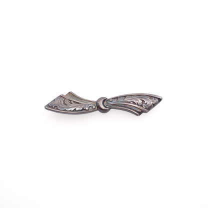 Vintage 1940s 835 Silver Bow Unisex Brooch
