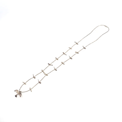 Vintage 1970s Zuni Sterling Silver Bird Fetish Single Strand 26.5" Necklace