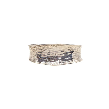 Vintage 1980s Sterling Silver Hammered Cuff Southwestern 6.25" Bracelet