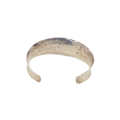 Vintage 1980s Sterling Silver Hammered Cuff Southwestern 6.25" Bracelet