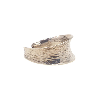 Vintage 1980s Sterling Silver Hammered Cuff Southwestern 6.25" Bracelet
