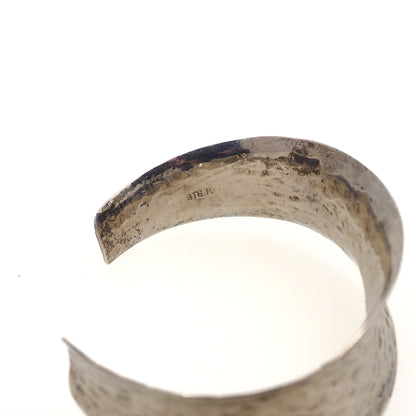 Vintage 1980s Sterling Silver Hammered Cuff Southwestern 6.25" Bracelet