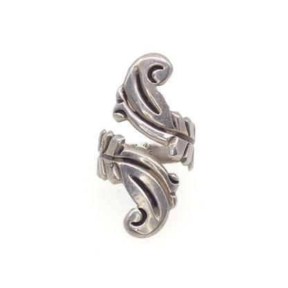 Vintage 1960s TAXCO Mexico Sterling Silver Large Bypass Wrap Statement Ring Size 8.5