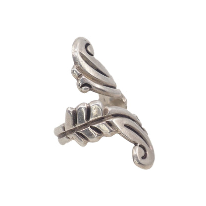 Vintage 1960s TAXCO Mexico Sterling Silver Large Bypass Wrap Statement Ring Size 8.5