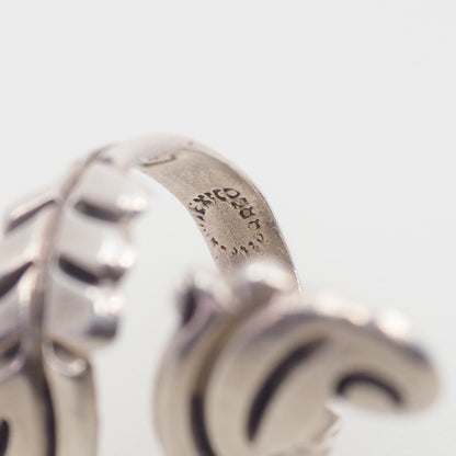Vintage 1960s TAXCO Mexico Sterling Silver Large Bypass Wrap Statement Ring Size 8.5