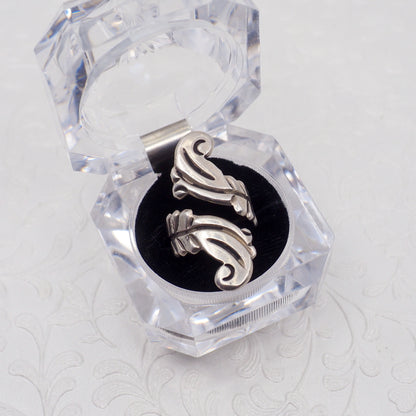 Vintage 1960s TAXCO Mexico Sterling Silver Large Bypass Wrap Statement Ring Size 8.5
