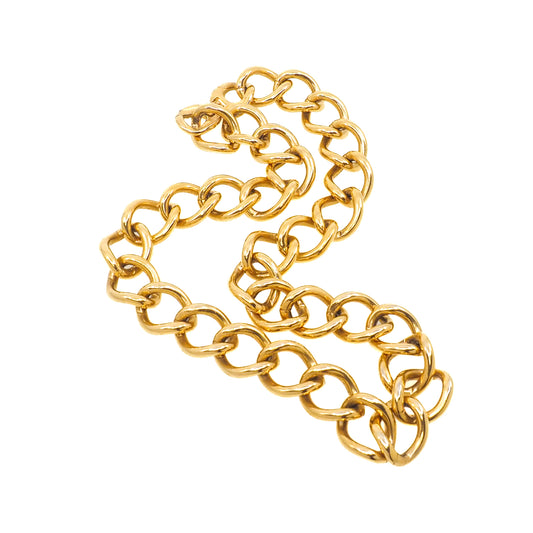 Vintage 1970s MONET Chunky Gold Tone Long Necklace - 70s Yellow Gold Cable Chain Necklace - Vintage Statement Necklace