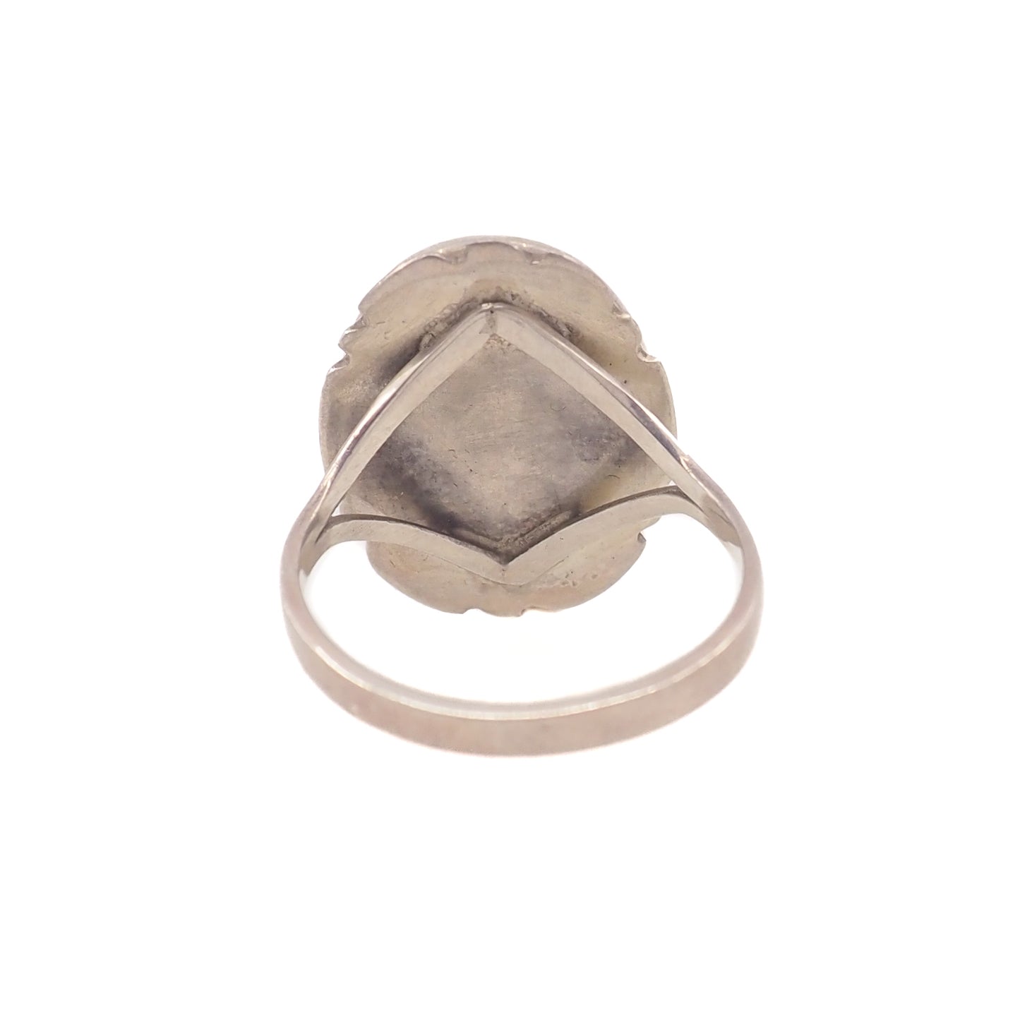 Vintage 1990s Blue Larimar and Sterling Silver Southwestern Solitaire Ring Size 8.25