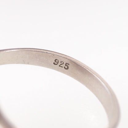 Vintage 1990s Blue Larimar and Sterling Silver Southwestern Solitaire Ring Size 8.25