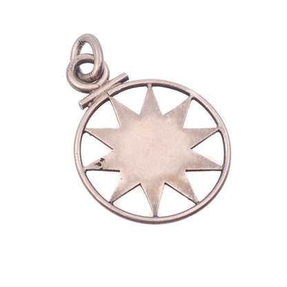 Vintage 1970s Silver Plate Large Ten-Pointed Star Decagram Statement Pendant