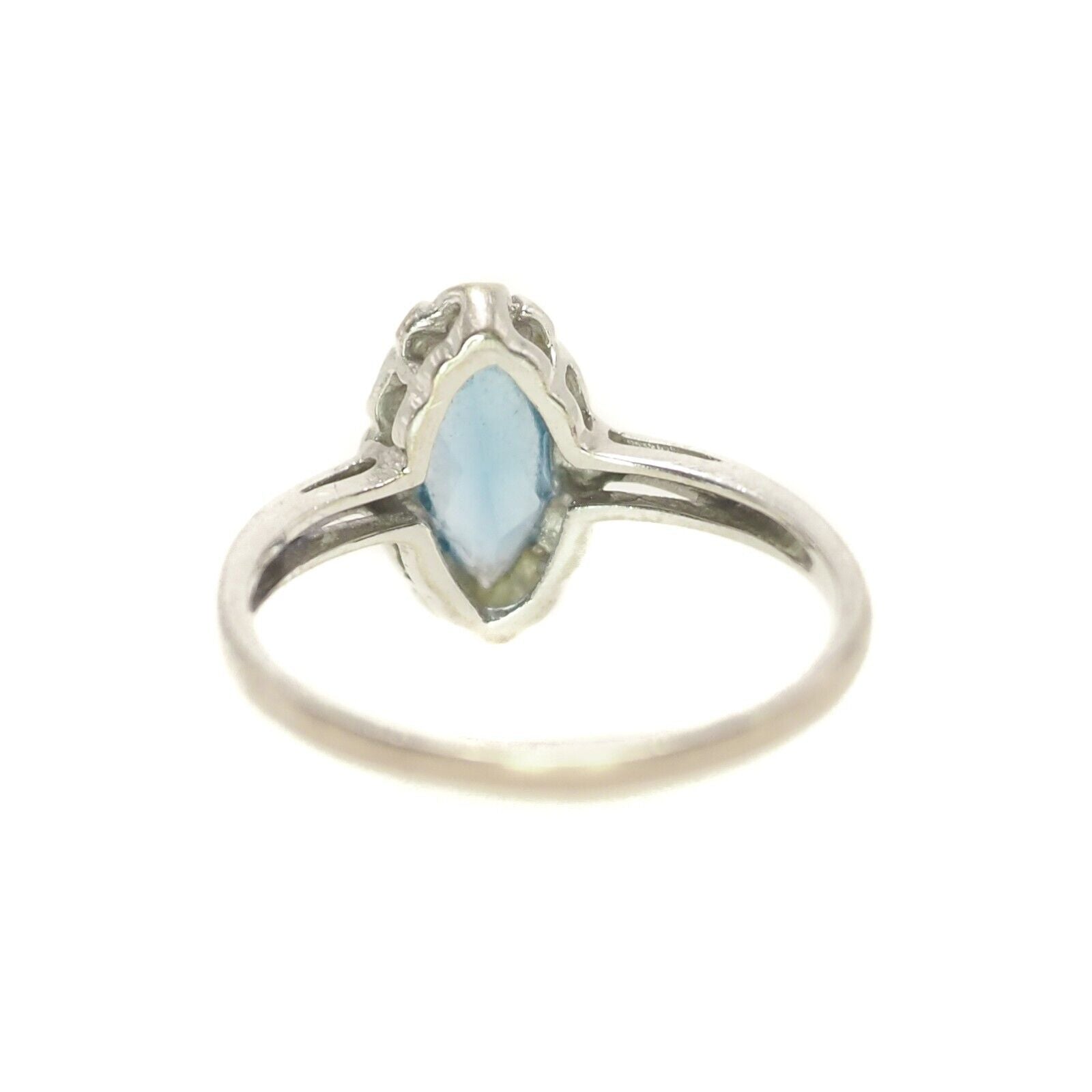 Vintage 1970s Marquise Blue Lab Created Spinel and 10K Ring 6.25